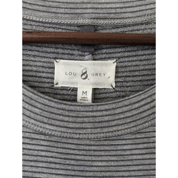 Lou & Grey Womens Size Medium Dress Long Sleeve‎ Gray Striped Rayon Blend Soft - Picture 4 of 7